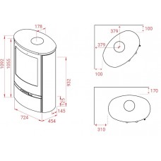 Печь-камин Lotus Jubilee 35 - without wood storage compartment door