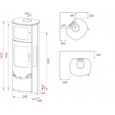 Печь-камин Lotus PRIO 7 - with side glass panel