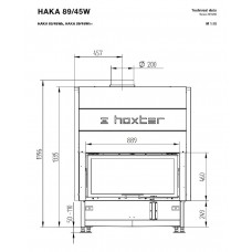 Каминная топка Hoxter HAKA 89/45Wh