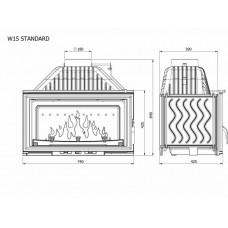 Каминная топка KAWMET W15 STANDARD 18 кВт